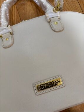 Joy & Iman Cream Satchel with Gold Hardware